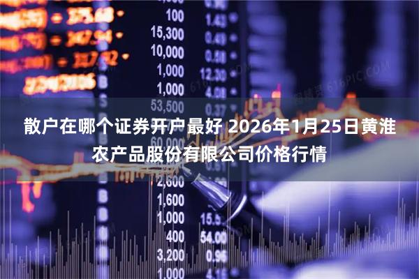 散户在哪个证券开户最好 2026年1月25日黄淮农产品股份有限公司价格行情